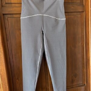 SPANX Navy Blue & White Booty Boost Houndstooth High-Waist Leggings